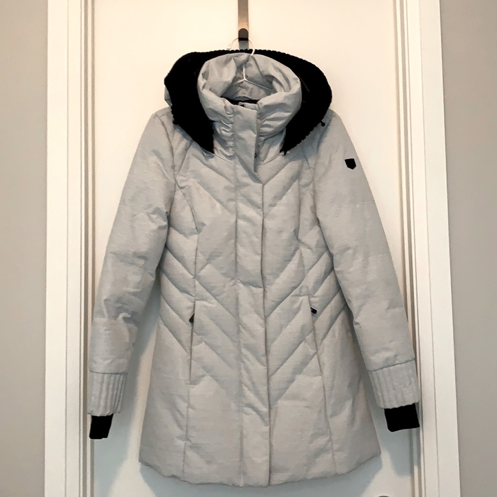 Noise Winter Coat Parka, White-Grey